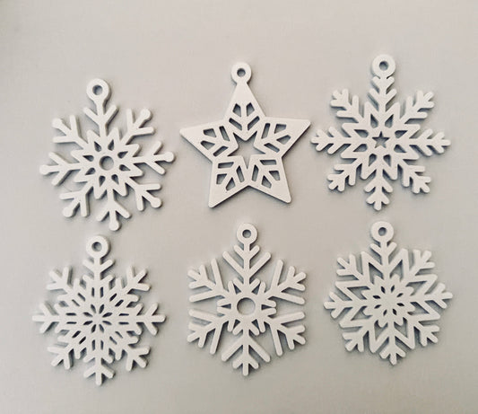 3D Printed Christmas Snowflake Silhouette Decorations