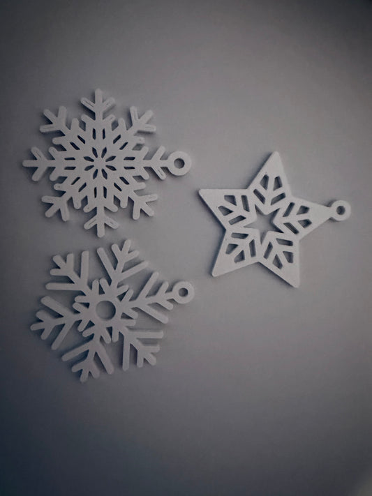 3D Printed Christmas Snowflake Silhouette Decorations